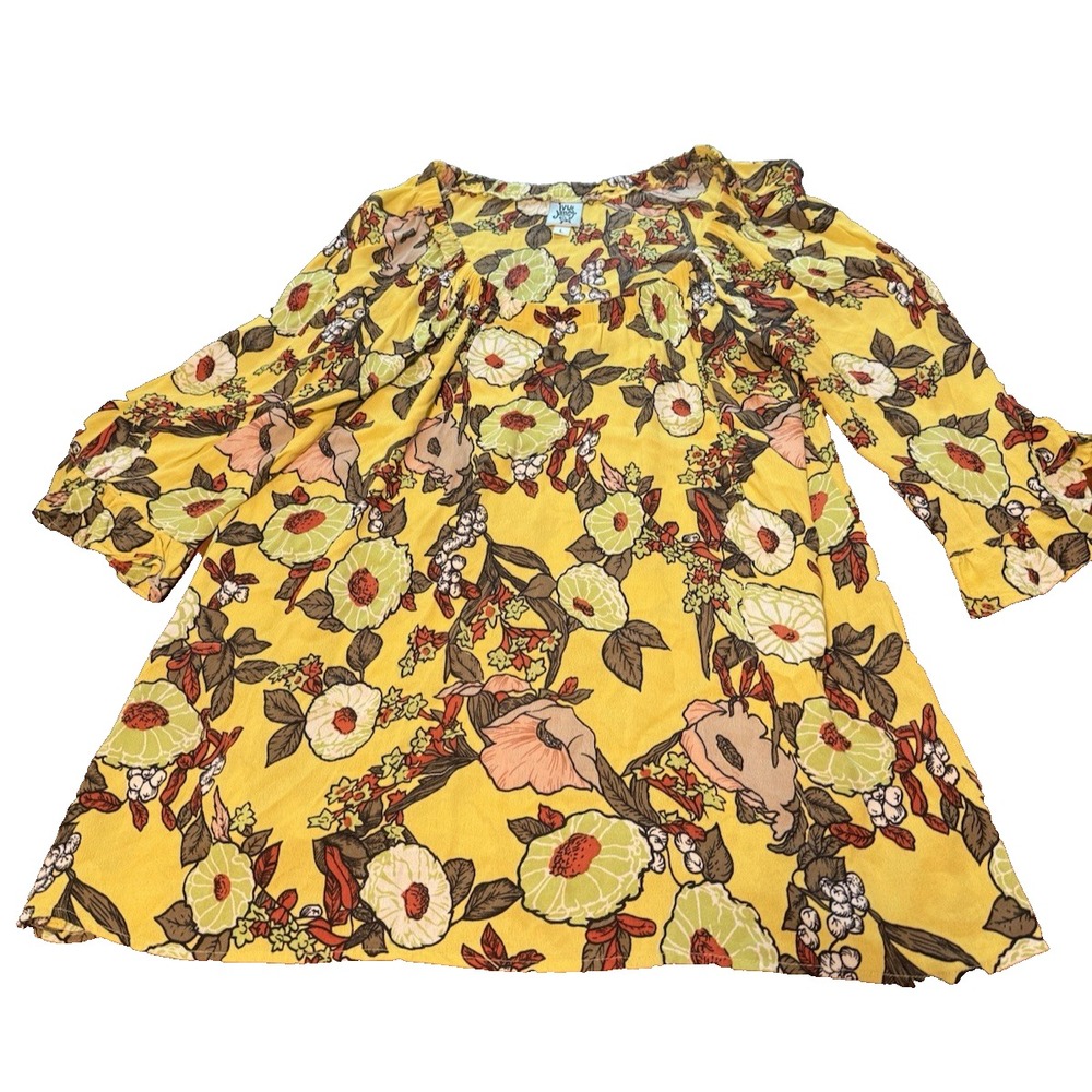 Ivy Jane L Adorable Lemon Yellow Lime Floral Swim Cover Up